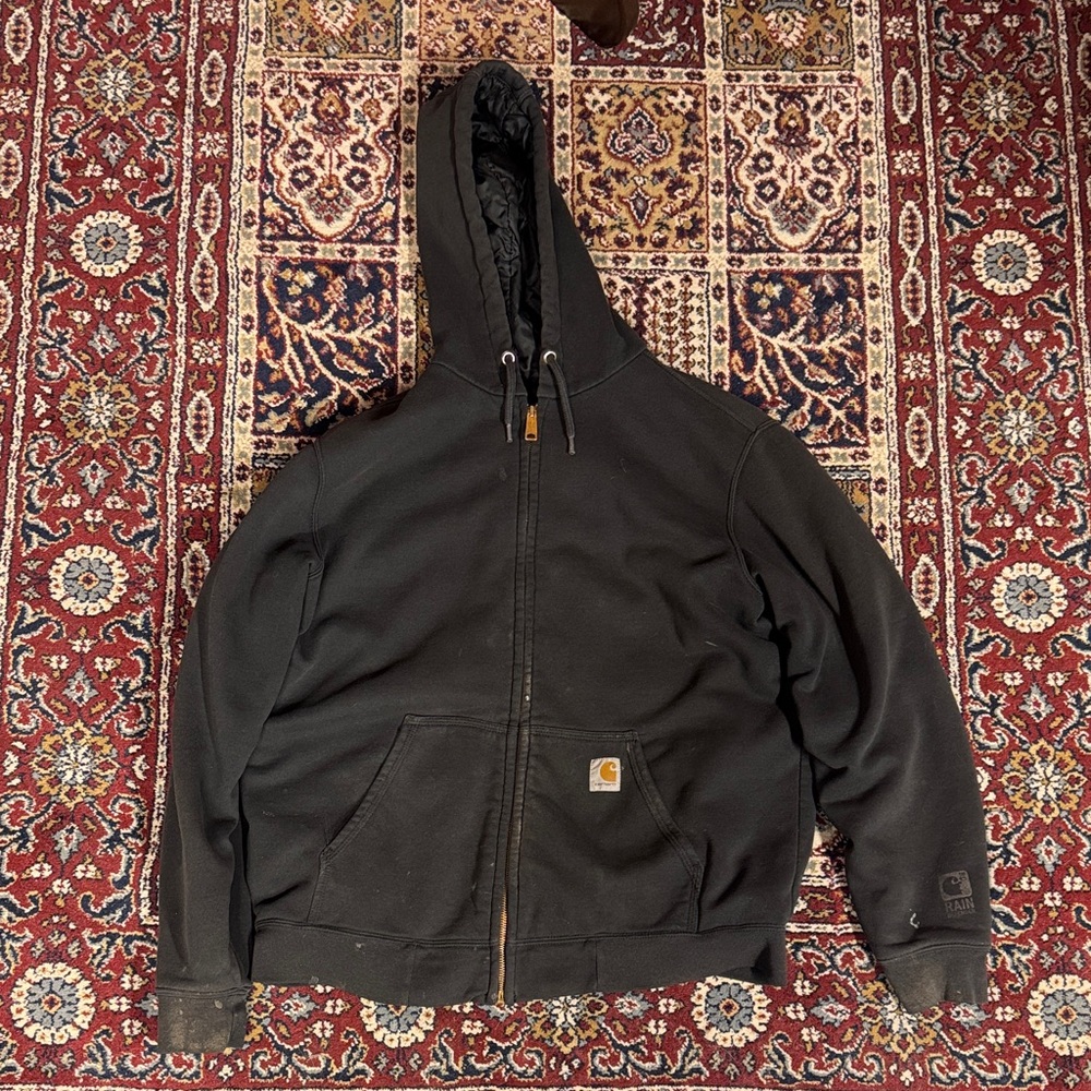 Carhartt Black Quilted Insulated Hooded Jacket
